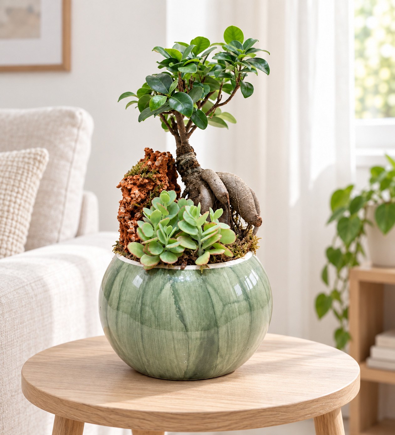 Bonsai Bahçesi yaşam alanında gerçekçi boyut görünümü
