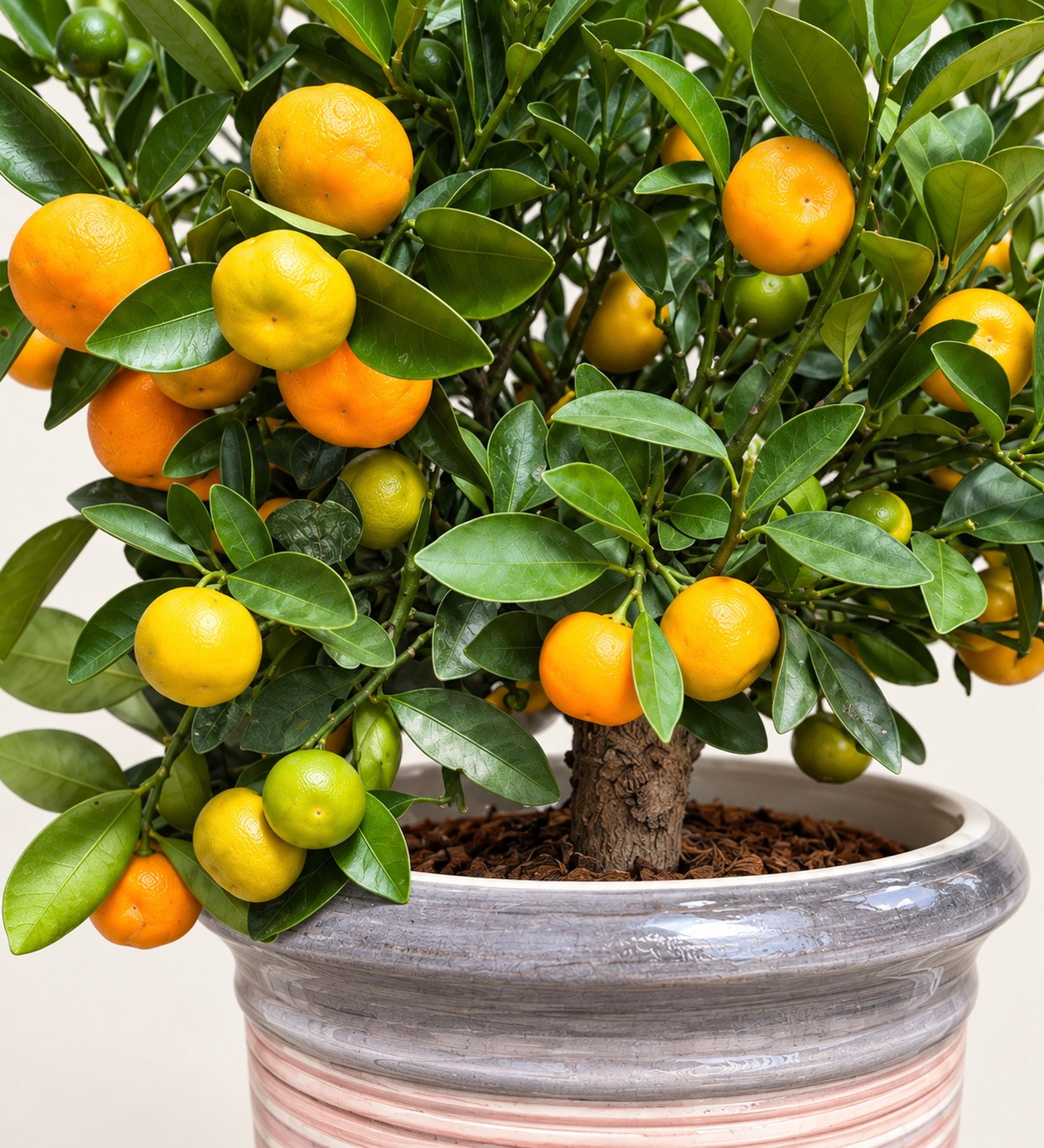 Citrus Fortunella Marginata çiçek ve vazo malzemesi detay görünümü