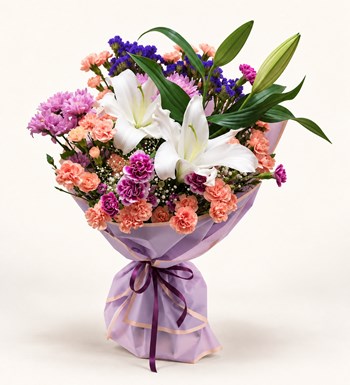 Blushing Pink Mirage Lilyum Buketi