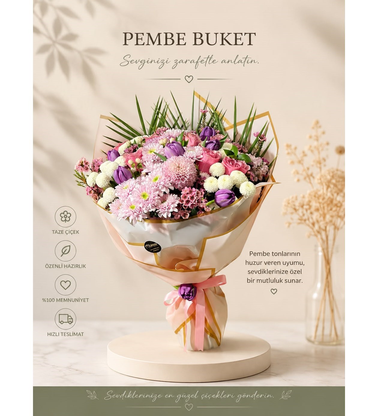 Pembe Buket Tonları özgün ürün görünümü